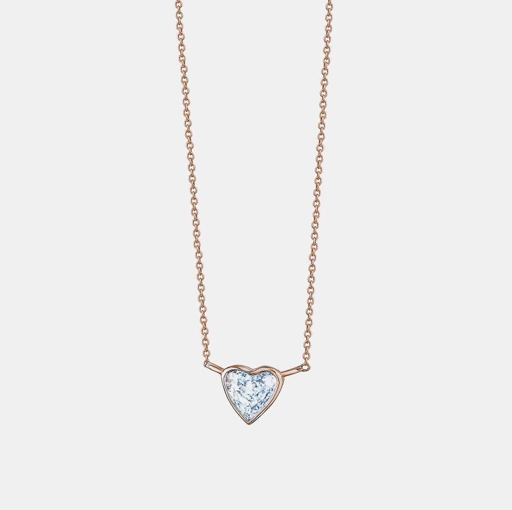 Bezel Set Heart Shaped Solitaire Necklace