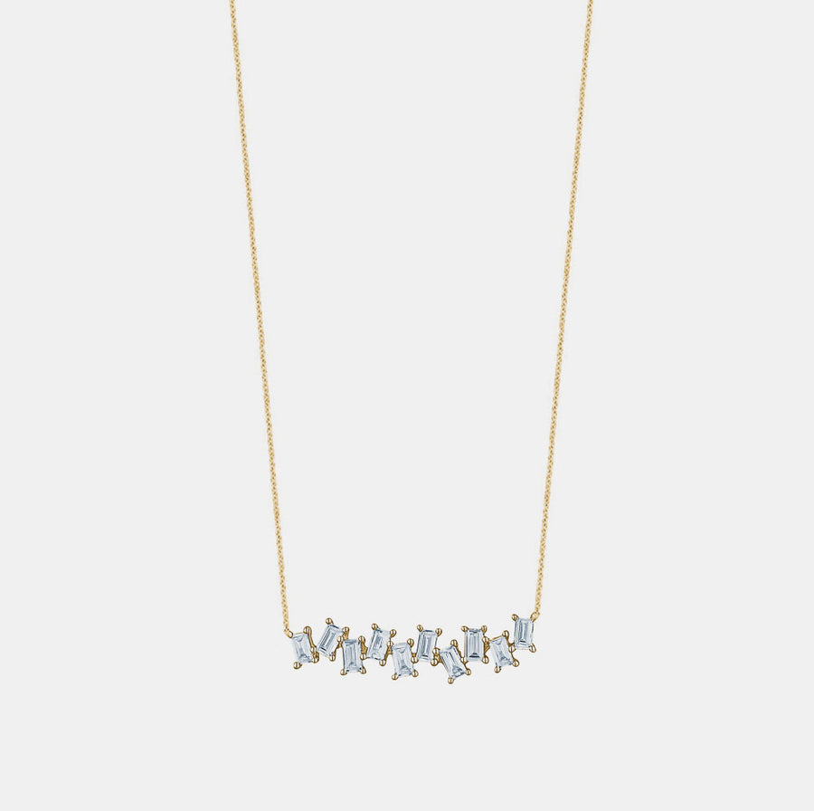 Collier de Diamants Baguette Dentelés