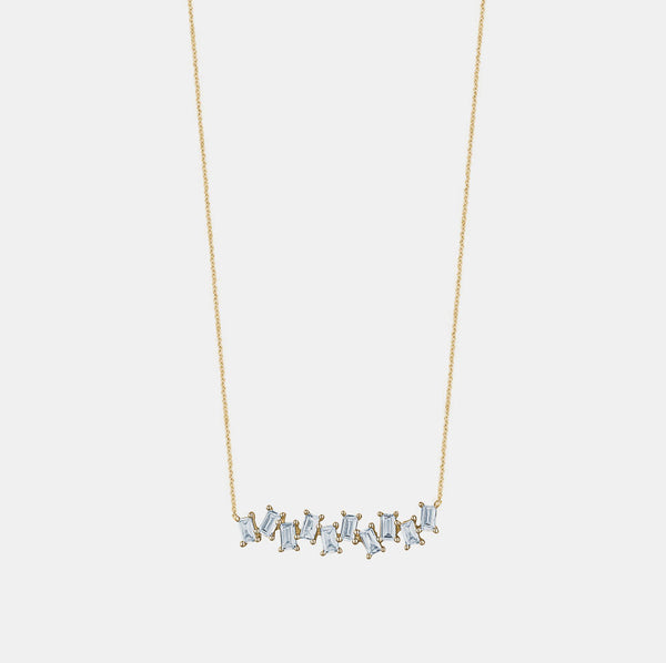Jagged Baguette Diamond Necklace