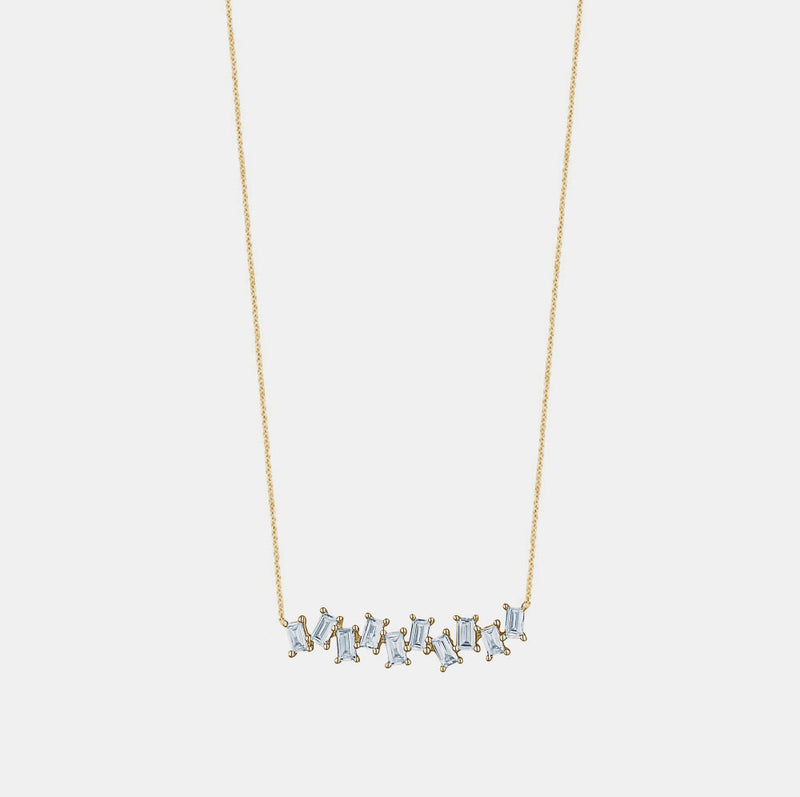 Jagged Baguette Diamond Necklace