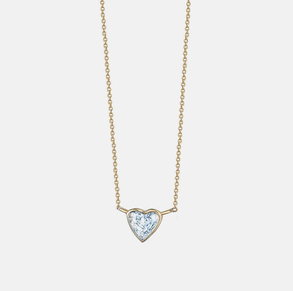 Bezel Set Heart Shaped Solitaire Necklace