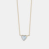 Collier solitaire en forme de cœur serti d'un chaton