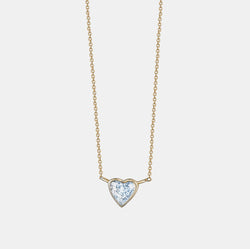 Bezel Set Heart Shaped Solitaire Necklace