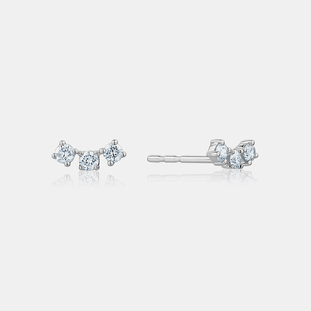 Curved Diamond Trio Studs