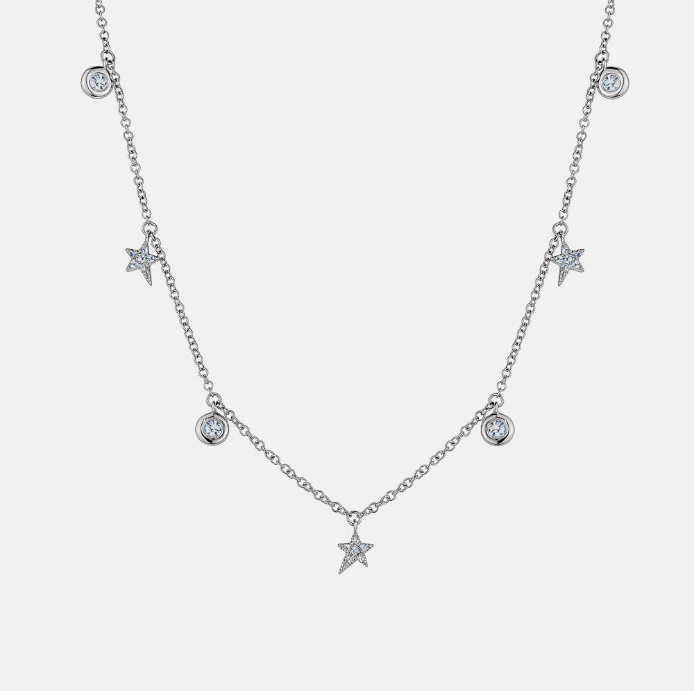 Collier Station de Diamants avec Étoiles