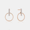 Boucles d'oreilles Circulaires de Barre de Diamants 