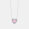 Pink Opal Diamond Border Heart Necklace