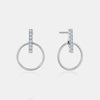 Boucles d'oreilles Circulaires de Barre de Diamants 