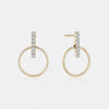 Boucles d'oreilles Circulaires de Barre de Diamants 