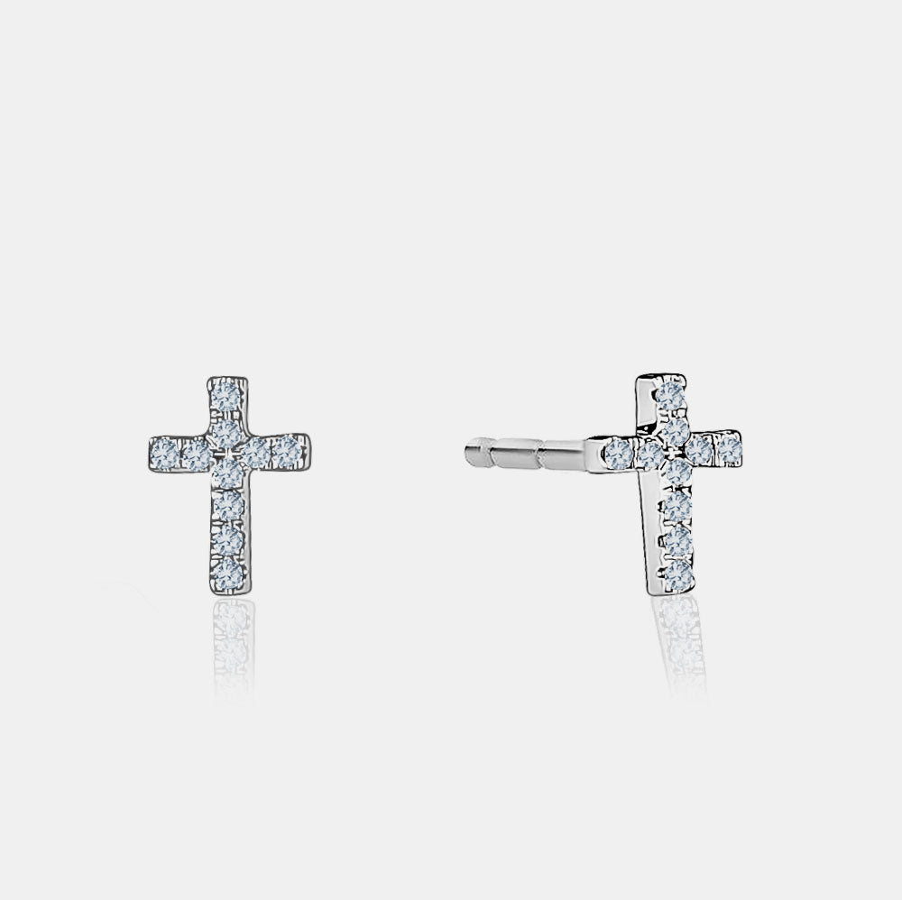 Goujons Mini Croix en Diamant