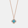 Collier trèfle en turquoise et diamant