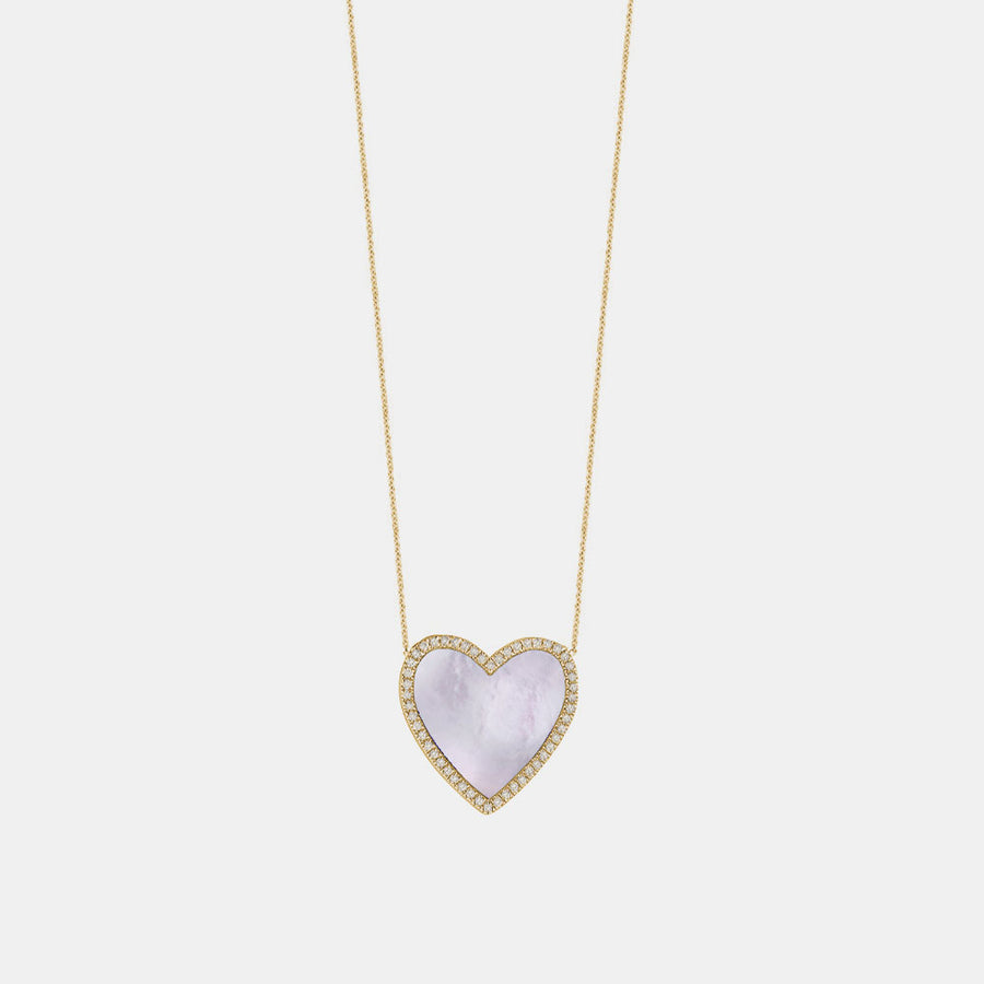 Collier de Coeur avec Diamant Nacre