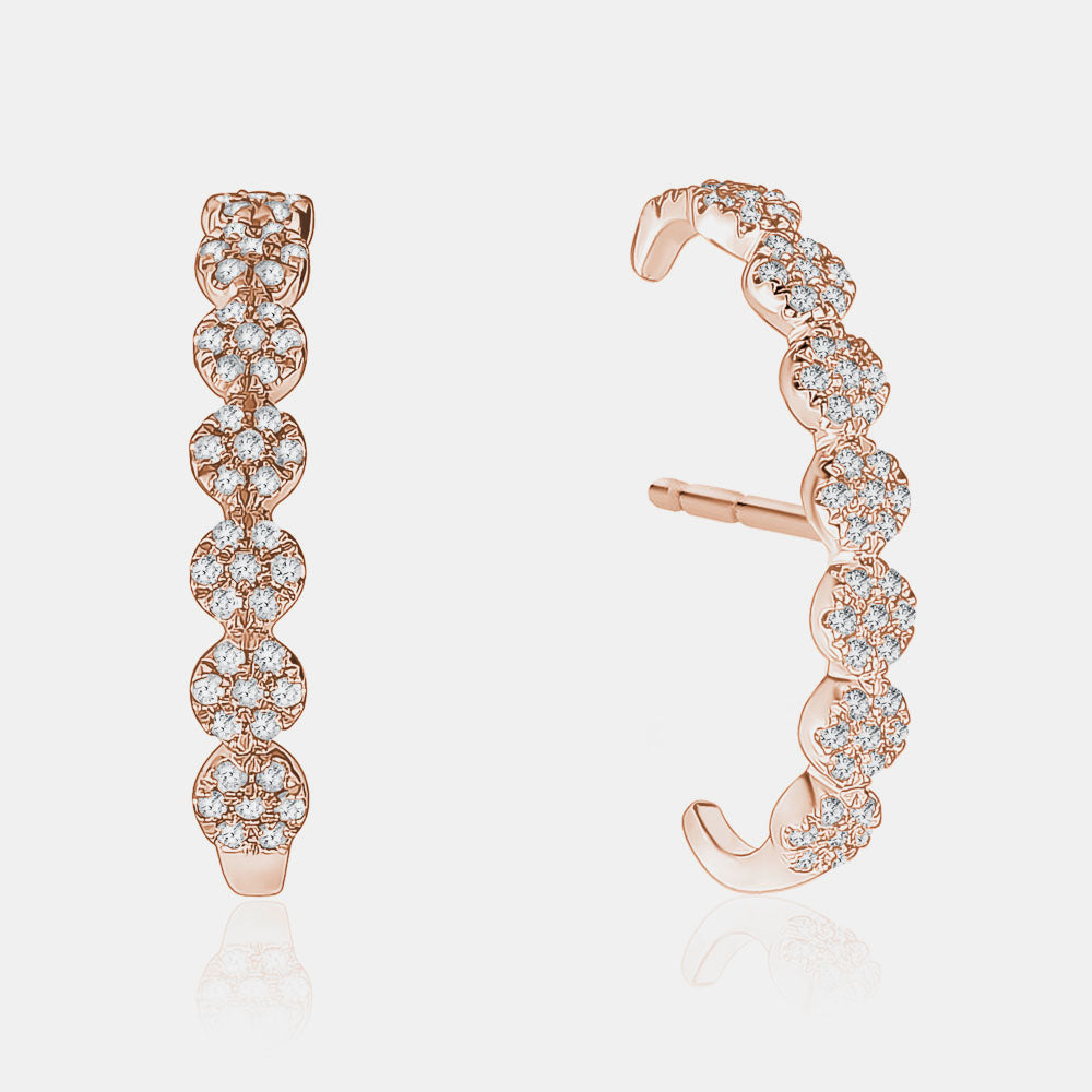 Pavé Stud Cuff Earrings