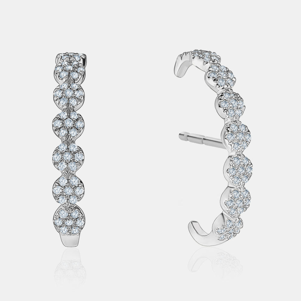 Pavé Stud Cuff Earrings