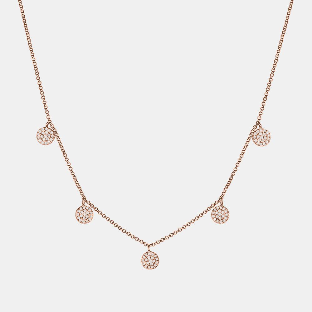 Collier Diamant en forme de Cercle Pendant  