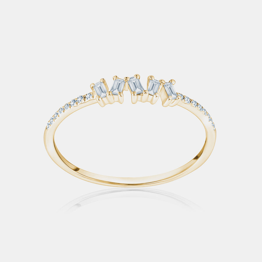 Bague Baguette de Diamant Irrégulière