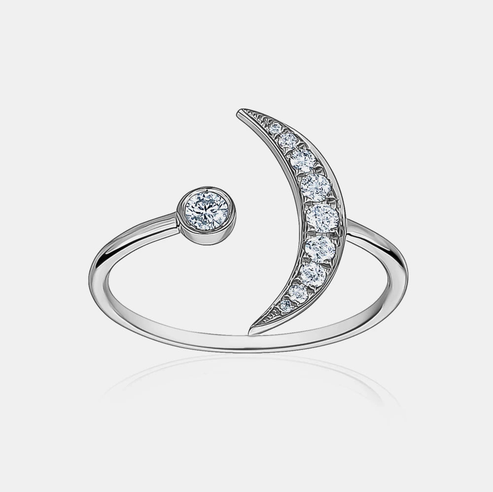 Bague Croissant de Lune en Diamant