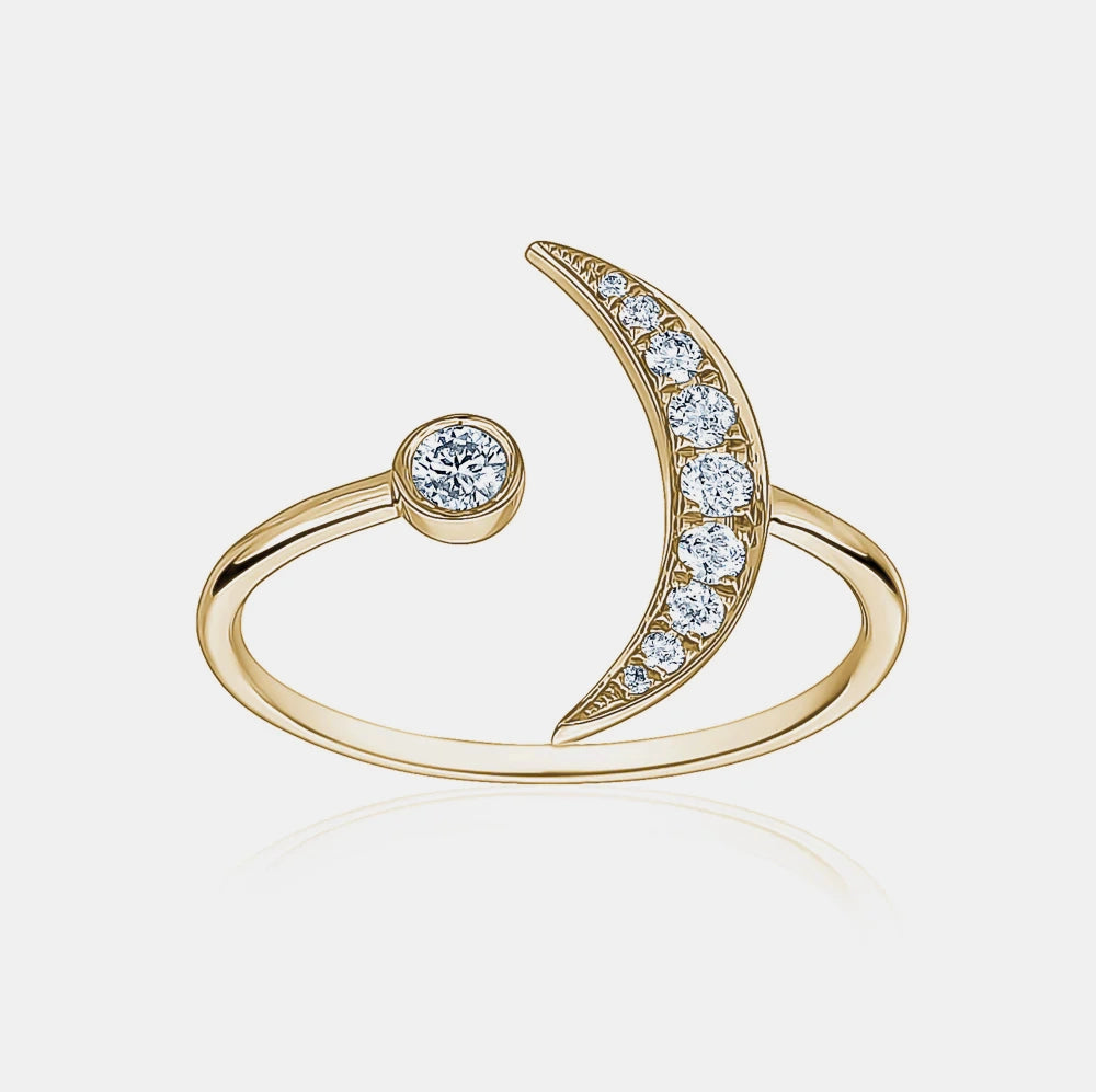 Bague Croissant de Lune en Diamant