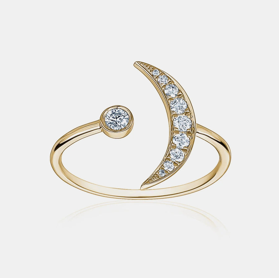 Bague Croissant de Lune en Diamant