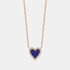 Collier Mini Coeur Bleu Marin en Diamant