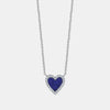 Collier Mini Coeur Bleu Marin en Diamant