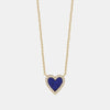Collier Mini Coeur Bleu Marin en Diamant
