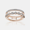 Bague de "Pinky" à Deux Rangées de Diamants