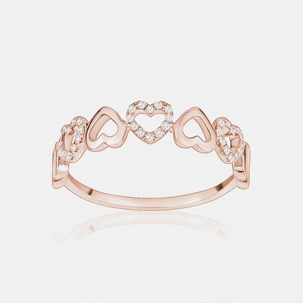 Diamond Ring of Hearts