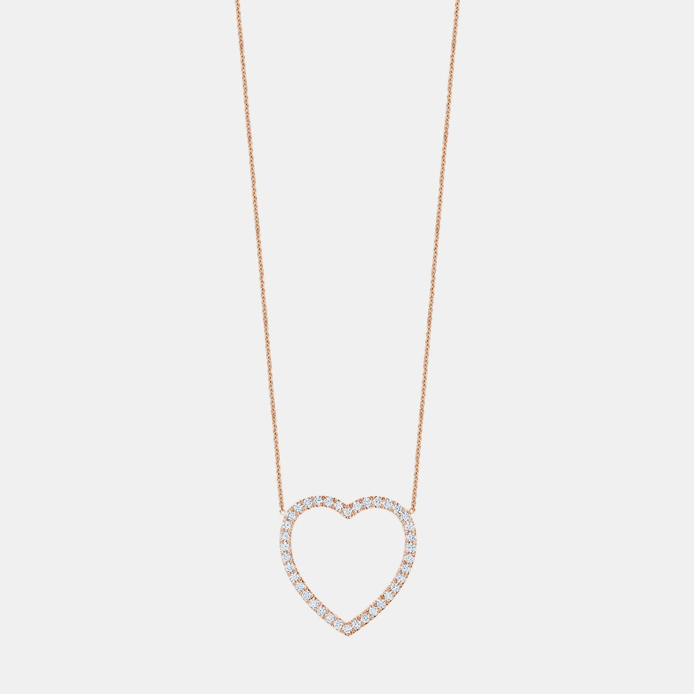 Jumbo Diamond Open Heart Necklace