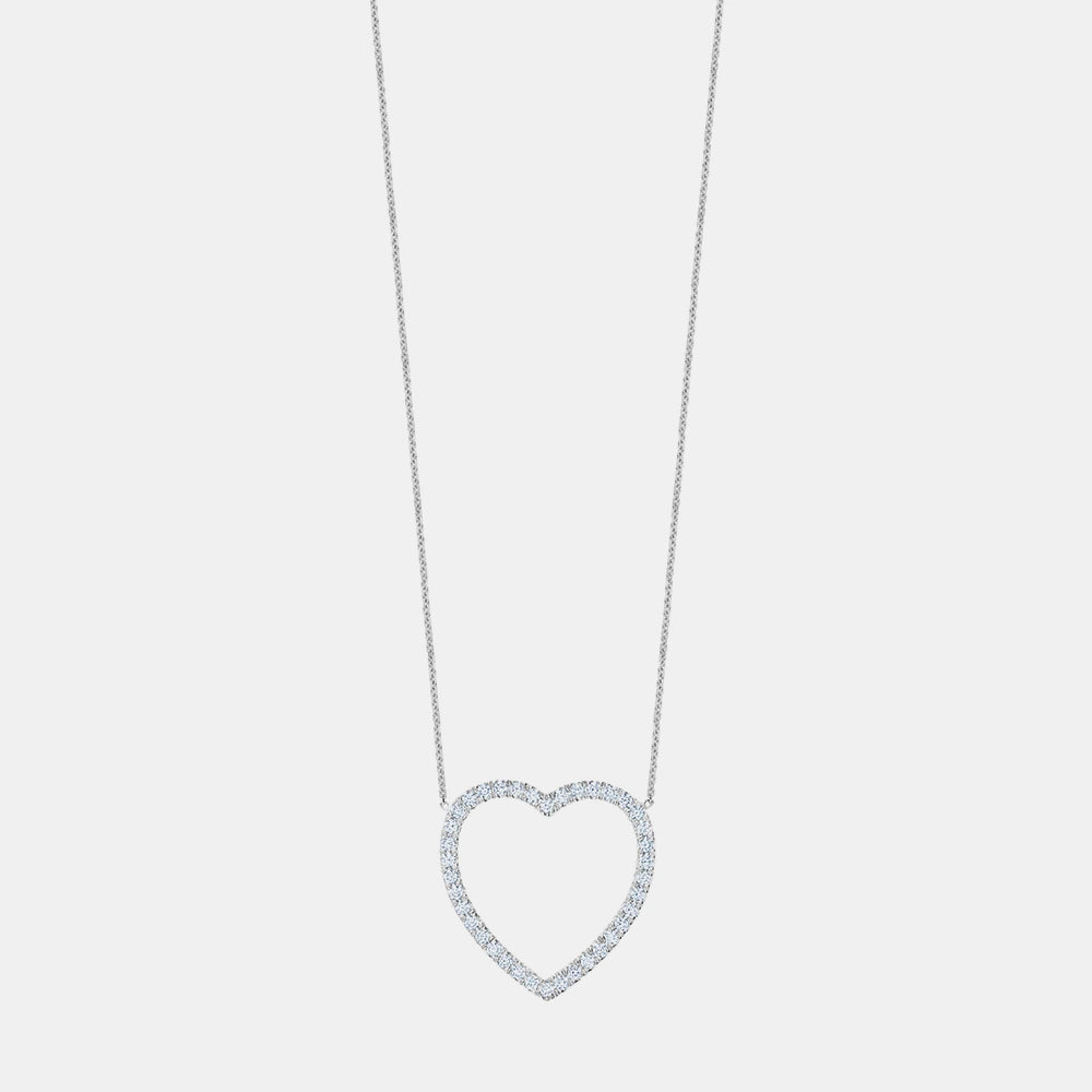 Jumbo Diamond Open Heart Necklace