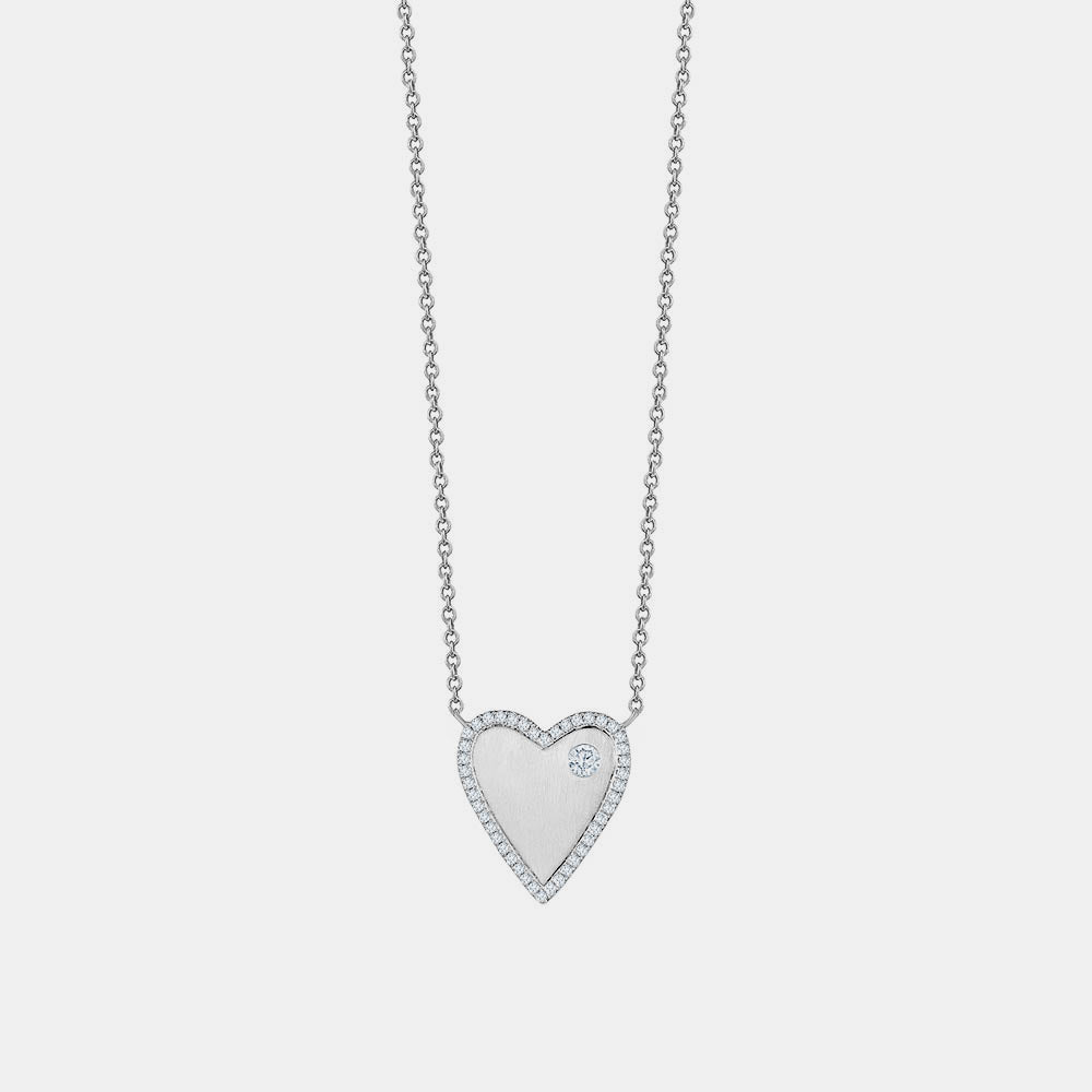 Collier de Coeur Bordé en Diamants