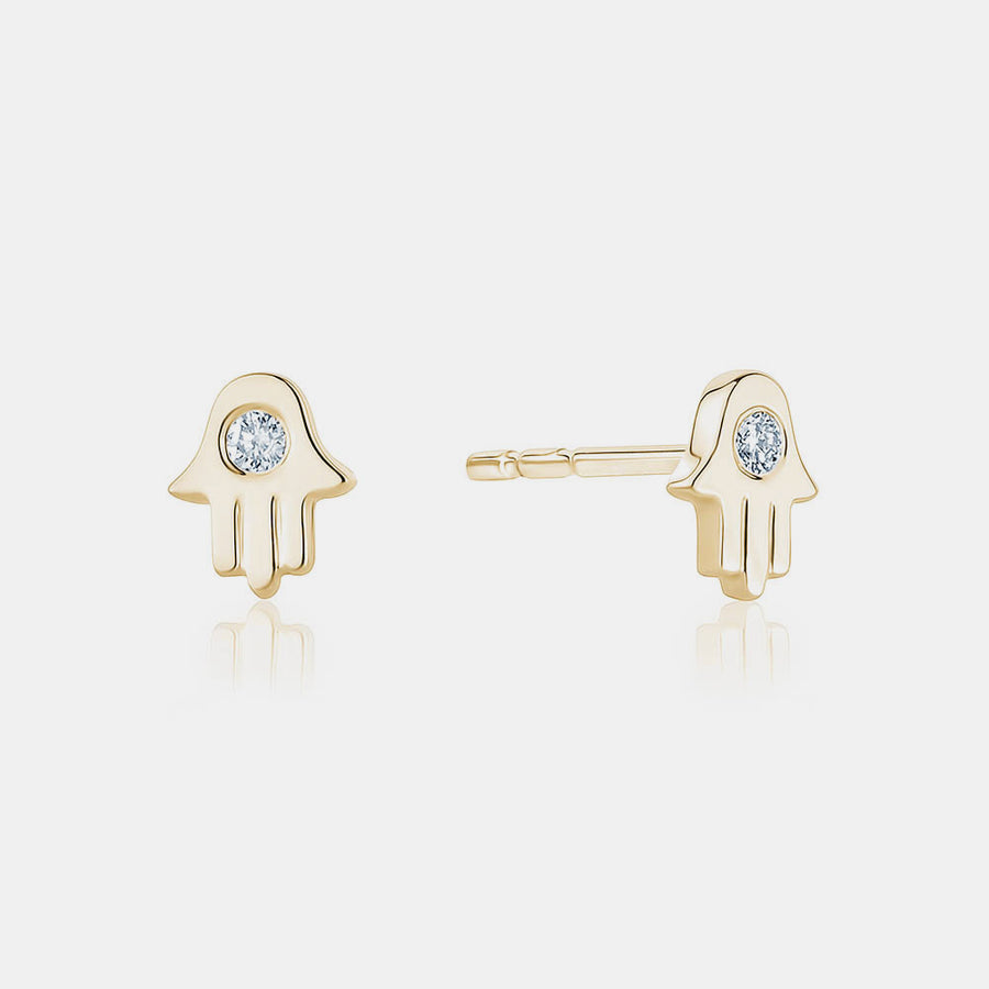 Goujons Mini Hamsa en Diamant