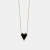 Collier de Coeur Pointu Noir en Diamant