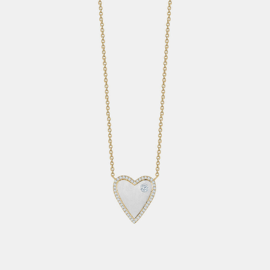 Collier de Coeur Bordé en Diamants