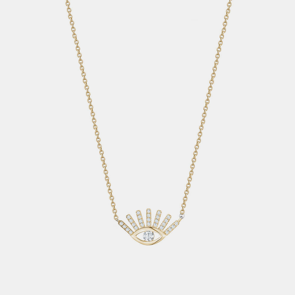 Diamond Evil Eye Lashes Necklace