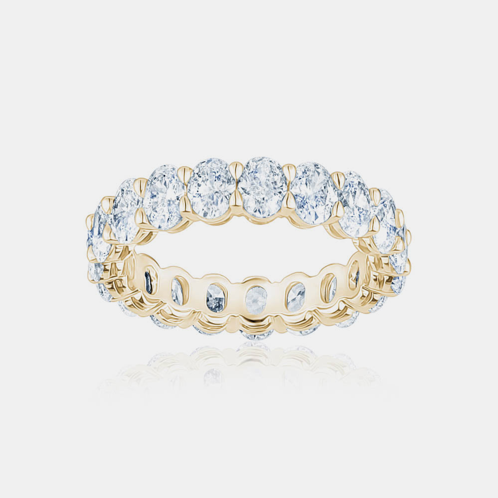 0.20ct Oval Diamond Eternity Band - 14K Yellow Gold