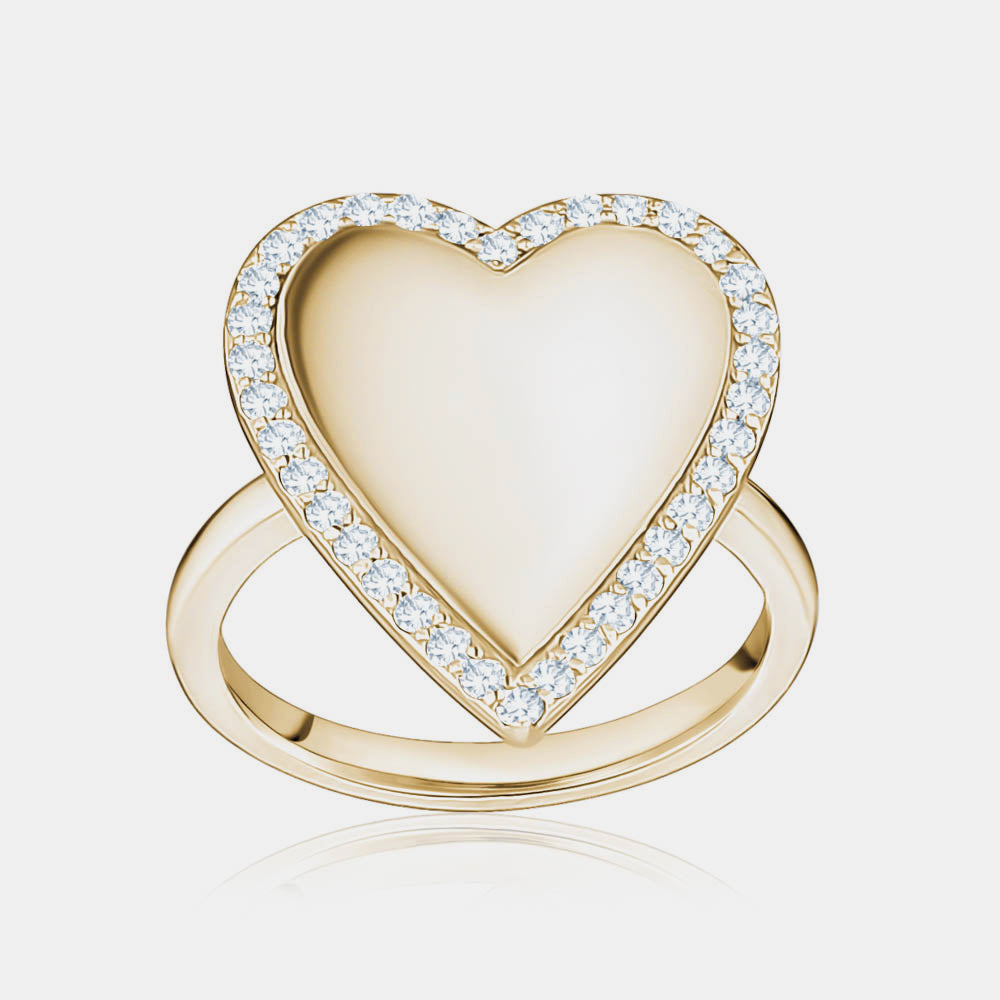 Diamond Jumbo Mirror Heart Ring