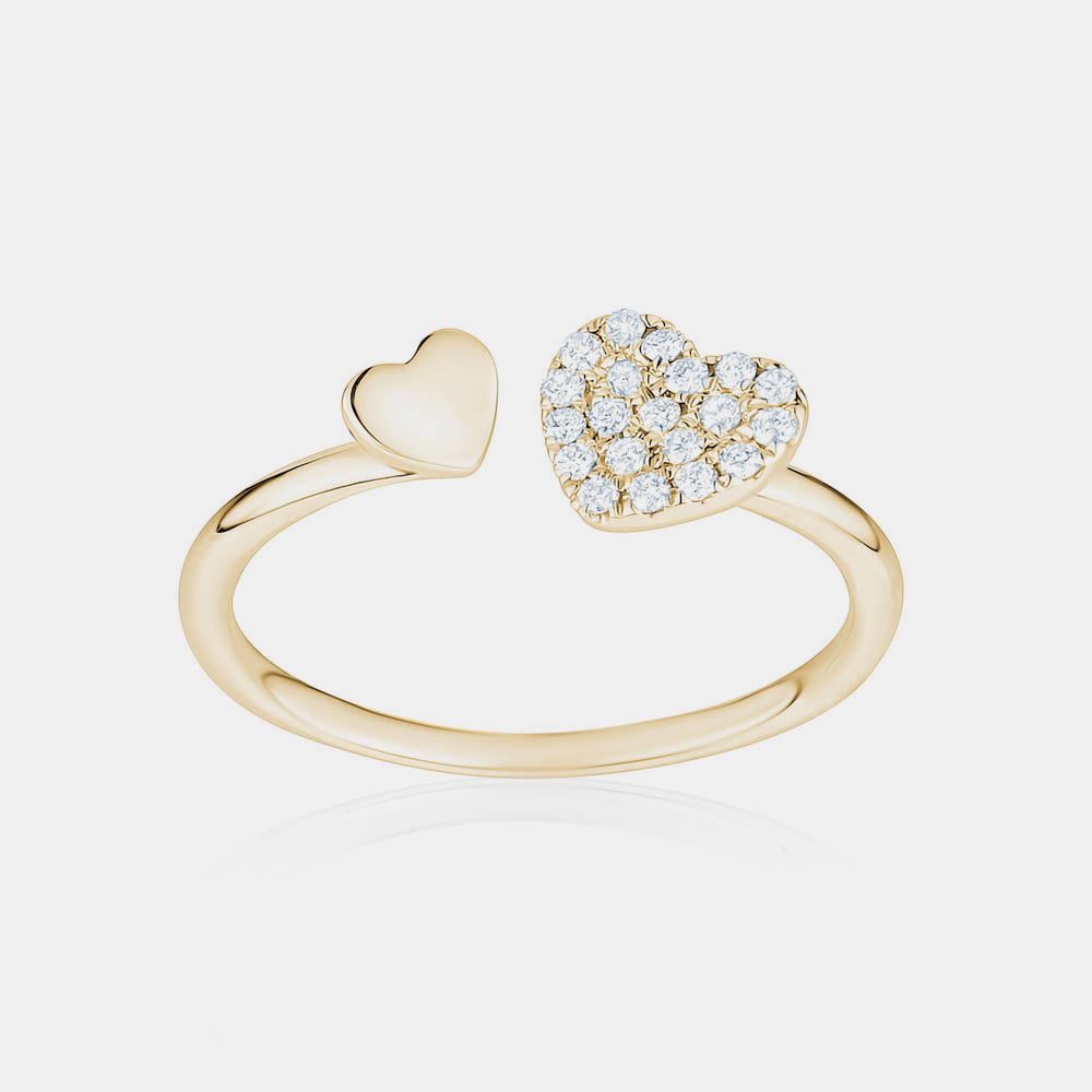 Bague à Coeur Ouvert en Diamant