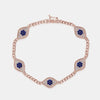 Bracelet Hamsa à gros diamants et saphir bleu