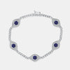Bracelet Hamsa à gros diamants et saphir bleu
