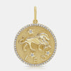 Pendentif zodiaque à bordure de diamants jumbo