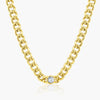 Collier à maillons en chaîne avec lunette ronde