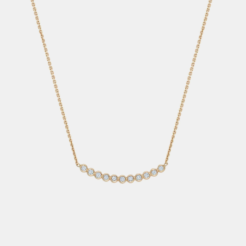 Collier avec Barre de Facette de Diamants 