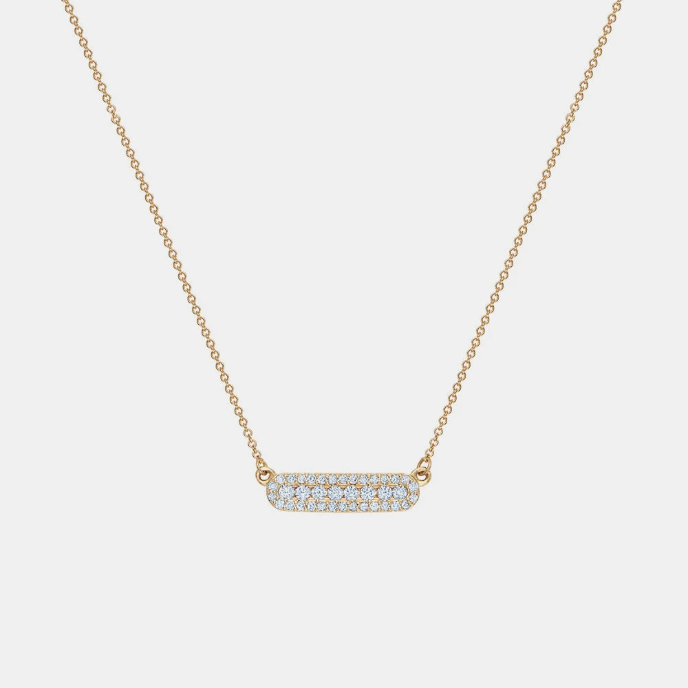 Collier de Barre avec Auréole en Diamant