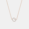 Slanted Diamond Initial Necklace