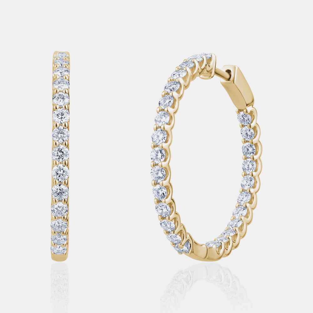 Diamond U Shape Hoops