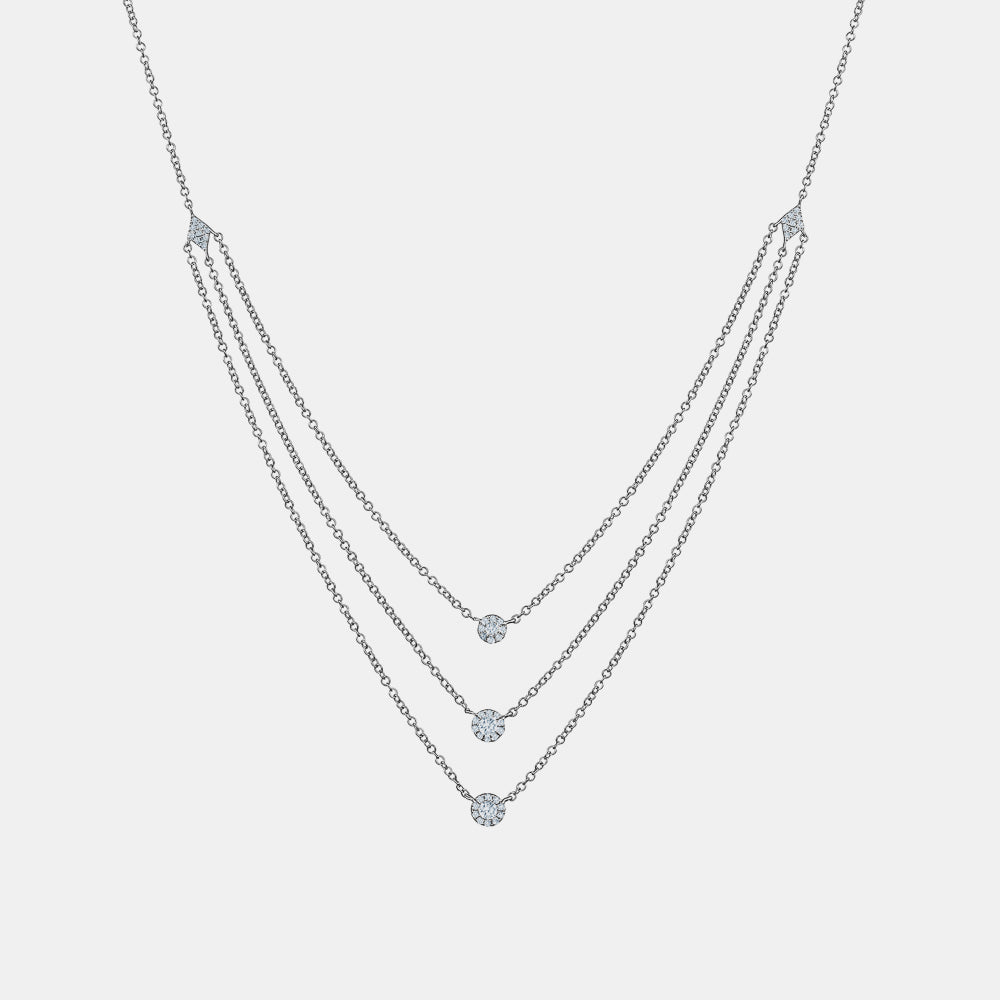 Triple Row Diamond Necklace