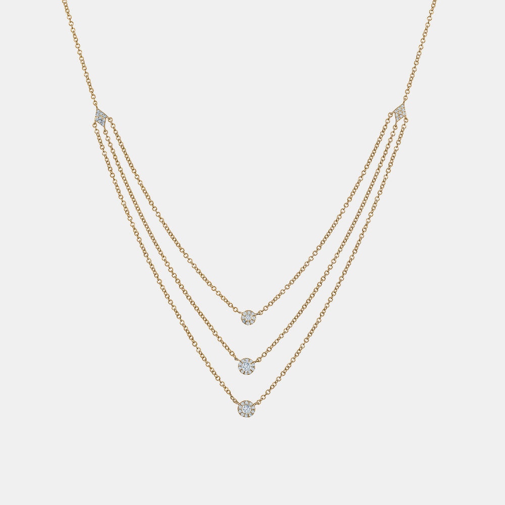 Triple Row Diamond Necklace