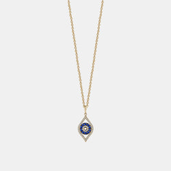 Diamond Sapphire Evil Eye Necklace