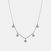 Collier avec multiples étoiles de diamants pendantes  